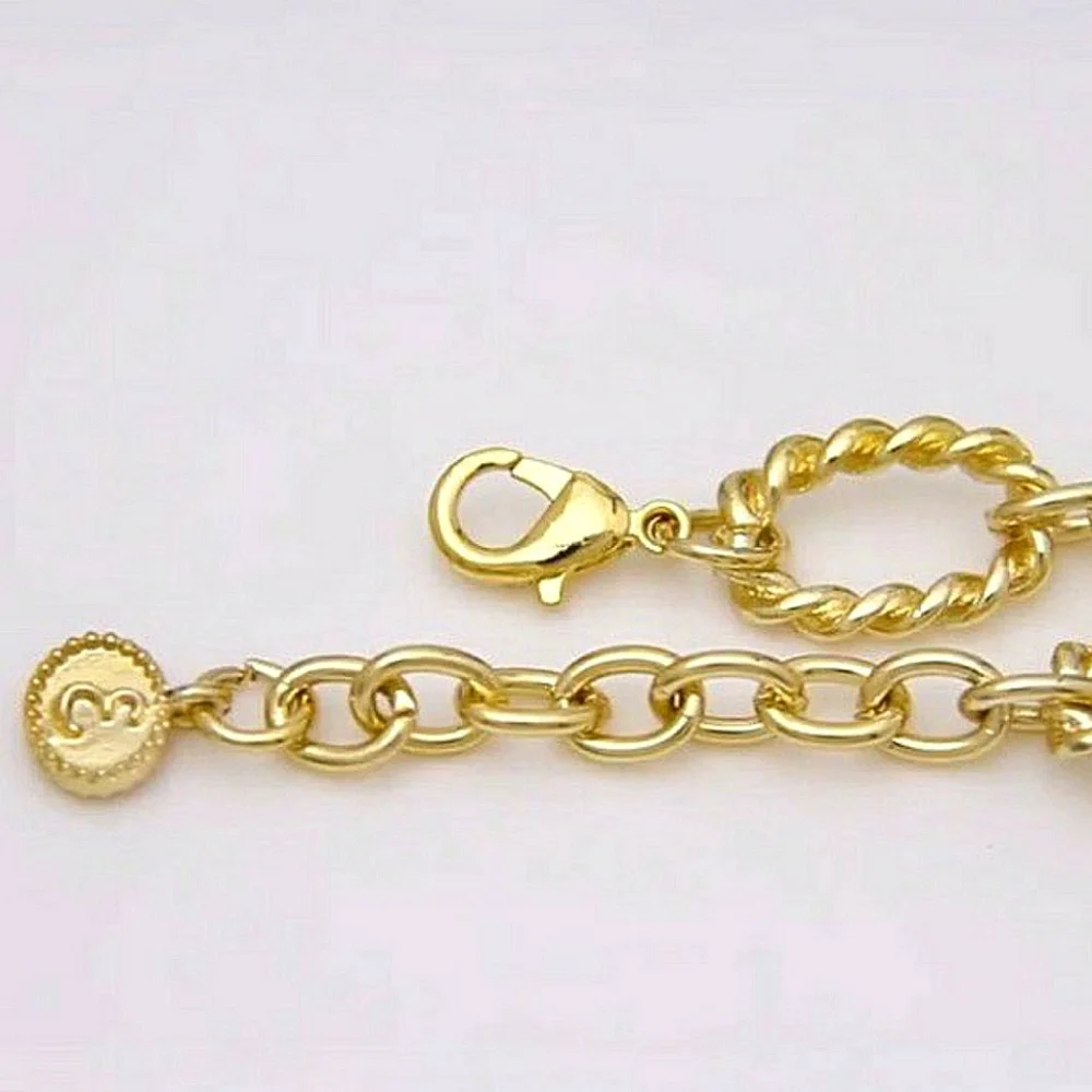 Copper twisted bracelet w/2 sided charm; NWOT